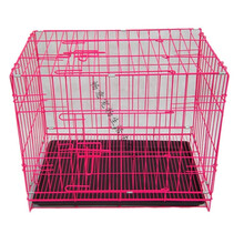 小型狗笼子泰迪宠物笼比熊笼子中型犬鸽笼养鸡笼猫笼子兔子笼 50*35*42 无[笼子+托盘】颜色随机