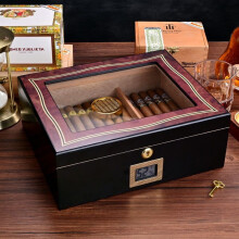 茄皇（Cigarking）雪茄盒天然无漆醇香雪松木实木雪茄保湿盒雪茄柜便携式雪茄剪烟具套装礼盒装