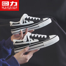 回力女鞋夏季帆布鞋百搭休闲鞋2021新品小白鞋透气低帮平底鞋女士单鞋潮流学生板鞋情侣款 373 | 黑白色 38【女款偏大，需拍小一码】