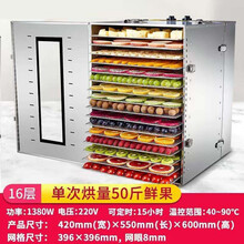 水果茶烘干机食品家用小型干果机宠物零食肉干鱼干风干机商用旦榄 16层家商用(可分离设计)