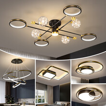 VVS美学灯 2021年新款智能客厅灯现代简约大气北欧轻奢led吸顶灯饰组合满天星全屋灯具套餐 三室两厅无极调光+遥控 包安装+到手价3188