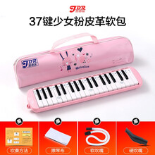 嘉德瑞口风琴37键小学生用专业演奏级吹管乐器初学者儿童成人男女 【37键少女粉-皮革软包】一套吹管组(吹管吹嘴)