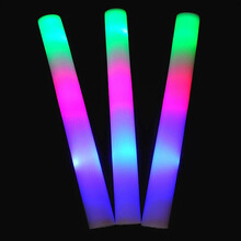 佳茉 七彩荧光棒 晚会海绵泡沫演唱会道具 发光莹光棒 10根装含电子