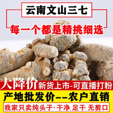 三七云南文山20头30头野生花田七粉500g可磨37粉三七片 26头26个纯头子(500G)