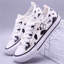 约图 2021新款夏季女童鞋小学生帆布鞋儿童中大童板鞋12夏天13网鞋14女孩网面运动鞋 白色K2235 35码