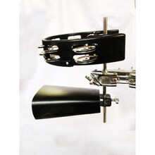 奥尔夫打击乐器木鱼 塑料 梆子 架子鼓乐队伴奏配件 牛铃 金属夹+6寸牛铃+摇铃