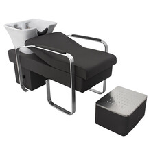 君德静好  简约高档冲水床理发店专用半躺高档网红发廊美发店陶瓷深盆洗头床 A款冲洗床