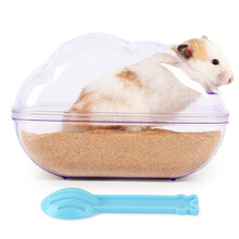 布卡星 BUCATSTATE仓鼠大号熊仔浴室浴房+漏沙勺仓鼠金丝熊用品-透明紫（大号-透明紫 ）