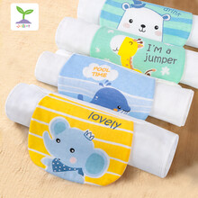 小嫩叶儿童纯棉纱布吸汗巾婴儿宝宝卡通垫背隔汗巾0-7岁中大童适用 奇趣动物城 5条装【4层-A类棉纱】 M 码【44*24cm】3-6岁