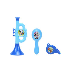 儿童小喇叭口哨竖笛玩具幼儿园宝宝吹奏口琴拨浪鼓小乐器 米奇款小号喇叭+沙锤+口哨