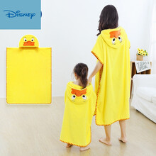 【新品上市】迪士尼小孩用的浴巾儿童斗篷带帽浴袍专用大童家用纯棉吸水速干男女可穿可裹游泳 大嘴鸭 建议身高120-165CM