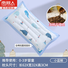南极人婴幼儿园儿童枕夏季新品护颈枕婴儿枕头夏透气吸汗纯棉卡通宝宝儿童四季幼儿决明子学生凉单枕芯 双层纱小蓝鲸(枕芯+枕套) 中号3-7岁(一面决明子一面珍珠棉)