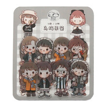 手帐贴纸 卡通女孩PET防水贴纸手账可爱少女日记装饰贴画贴纸包手帐贴纸DIY古风创意手帐本素材送同学 乌梅果酱（40枚入）