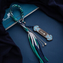 佐伯优黑檀木汽车挂件男女士个性大气车内装饰挂件高档车载后视镜银铃铛挂饰吊坠品 上上签挂件（青茫藏式款）