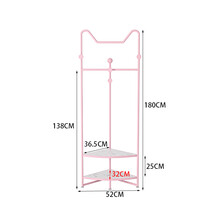网红简约卧室挂衣架落地家用墙角转角衣服架子轻奢创意ins衣帽架 嘉际 大理石白+粉色架