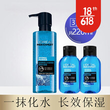 【品质保证】巴黎欧莱雅LOREAL男士爽肤水水能补水保湿水凝露控油收缩毛孔紧肤健康水须后水平衡水油护 一次带走220ml【新客力荐】