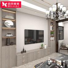 佰丽爱家 现代客餐厅电视机柜定制客厅空间沙发柜定做整墙电视背景 预约定制意向金
