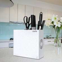 【陈赫推荐】六竖餐具消毒机消毒刀架 筷子消毒机杀菌刀具消毒刀筷架紫外线消毒筷筒厨房置物架L2 消毒刀架【不带砧板】麦饭石款