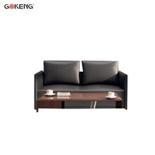 国景（GOKENG）办公家具 办公沙发 黑色西皮三人位沙发1880*800*820 DXJN