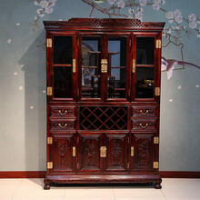 一舍 红木家具印尼黑酸枝 (学名:阔叶黄檀）实木酒柜新中式隔厅柜地柜客厅置物柜玄关柜餐边柜 酒柜