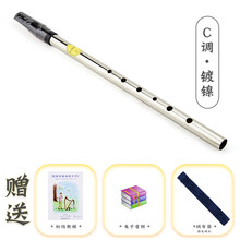 爱尔兰哨笛锡笛C调D调初学生哨笛我心永恒笛子乐器 镀镍C调+使用教材+电子音频+绒布袋