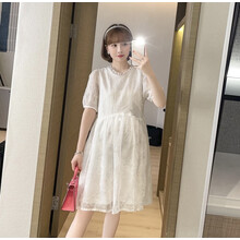 依鎏衣品孕妇装夏季韩版怀孕潮妈洋气孕妇装夏季森系清新连衣裙 白色 M