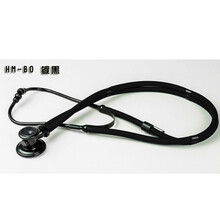 海蓝星多功能双管听诊器可听胎心音成人儿童多功能心肺音听诊器 全黑色