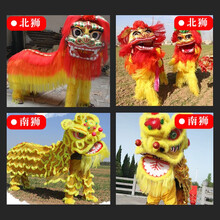宏跃达 舞龙舞狮道具整套南狮北狮夜光龙比赛国标龙灯旱船毛驴表演道具 成人三号【竹辫羊毛款】红色南狮全套