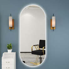 【新品】室室福 网红潮款美发店镜台理发店镜子发廊专用简约带灯剪发镜壁挂式 背光70*170两头圆（无边框） 官方标配