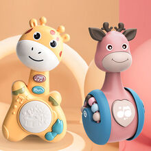 迪士尼 婴儿玩具八面屋电动手拍鼓六面体音乐6个月幼儿早教0-3岁宝宝 小鹿手拍鼓+不倒翁(黄色) 送普通电池