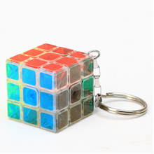 三阶小魔方钥匙扣3cm迷你小魔方挂件玩具随身携带小玩具 透明款