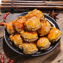 香辣蟹罐装熟食小螃蟹即食全母蟹一元蟹大闸蟹钳切蟹麻辣海鲜零食 350克全母1罐(香辣)