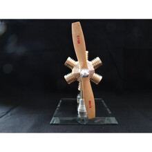 斯特林发动机模型外燃机微型生日礼物发动机蒸汽机模型引擎发动机模型 乳白色 木质螺旋桨