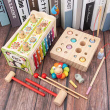 新款 婴儿打地鼠玩具十一个月具幼儿童礼物锻炼女宝宝敲击厹 抓虫钓鱼+熊猫打地鼠+扭扭虫