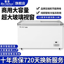 雪花 大容量商用展示柜 铜管 超市 平岛岛柜冷冻点菜柜冷藏柜冰柜冰箱玻璃门陈列柜保鲜侧拉门 1米升级款铜管冷冻