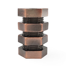 魔Puzzle金锁十级烧脑益智玩具四方锁高难度解密马蹄扣鲁班锁全套 酒红色 魔互(6级)