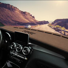 大众内饰汽车中控台防晒垫遮光垫装饰用品皮革仪表盘避光垫防滑垫 B-02【绒面】咖色白线-拍下留言车型+年份