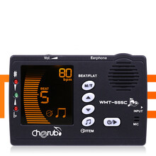 WMT555C 吉他小提琴尤克里里通用调音器可降半音人声节拍器乐器配件 白色