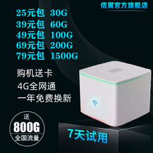 信翼全网通4G随身wifi便携路由器移动无限流量免插卡usb无线卡托电信笔记本手机车载mifi上网宝 家用/商用CPE 小方块 电信1200G一年累积