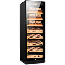 富客（FUKE） FK-188C2变频恒温恒湿雪茄柜红酒柜雪松木层架负离子净化雪茄雪茄保 黑色 雪松木裸养4+3