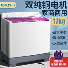 科飞（COFLY）10/15/20公斤大容量洗衣机半自动家用双桶双缸波轮 宾馆酒店商用老式 17公斤 纯铜电机 盐水平衡环