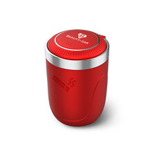 博尔改 车载烟灰缸 汽车用品功能小件LED灯带盖烟灰缸 高阻燃内胆可拆烟缸二合一垃圾桶 红色