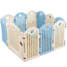 狗围栏隔离栏狗狗笼子大中小型犬围栏栅栏泰迪猫笼子室内宠物用品 加高款蓝白76cm10片+1门栏