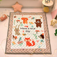 宝宝爬行垫卡通可折叠客厅野餐垫北欧风爬爬地垫婴儿童防摔垫 丛林聚会 150*200cm薄款