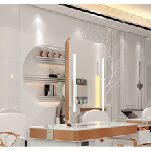 2021新款理发店镜子柜子一体 网红理发店双面大理石镜台美发镜子柜子一体发廊专用剪发烫染桌 双面上镜 官方标配