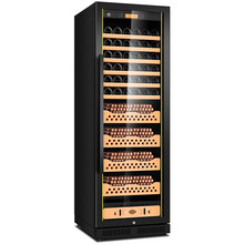 茄龙 （CIGARLOONG）CL-238CT1不锈钢雪茄柜智能恒温恒湿家用冰吧红酒雪茄两用冷藏柜 雪松木裸养3+6红酒--黑钛金