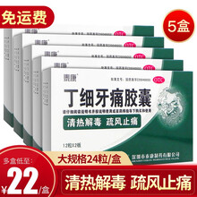 泰康 丁细牙痛胶囊24粒装牙疼药牙痛药牙龈肿痛消炎药 【5盒】免邮，低至22/盒