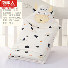 南极人ゞゞ抖音产房初新婴儿抱被包被子0-6-12个月新生儿用品初生宝宝襁褓包巾春夏季薄款纯棉外出抱毯 乖乖牛 夹薄棉90CM 0x0cm