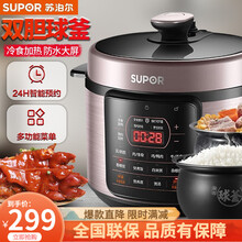 苏泊尔 (SUPOR) 压力锅多功能智能电压力锅电饭煲球釜双胆大容量2-6人使用 8167Q【冷食加热 防水大屏】