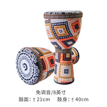 GANA加纳PVC非洲鼓幼儿园非洲手鼓儿童鼓入门初学丽江专业免调音 8寸红白格子